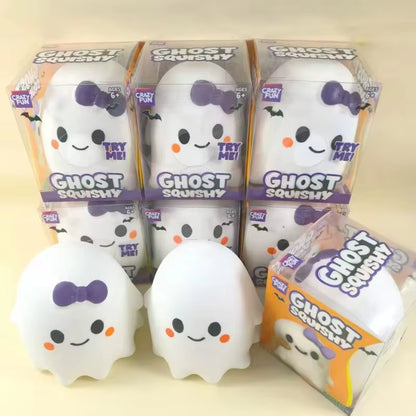 13Cm Big Cute Ghost Squishy Toy Slow Rising Squeeze Stress Relief Toy Window Box Pack Desktop Decor Halloween Party Favor Gifts