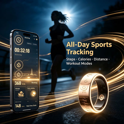 Oem Odm Slim Metal Ip68 Waterproof Sdk Android Ios Ai Sleep Fitness Blood Pressure Monitor Counter Health Tracker Smart Ring