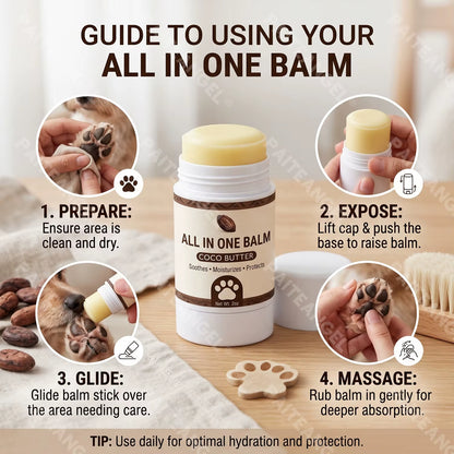 All in One Dog Snout Balm Shea & Coco Butter Repair Cream Daily Grooming Lick-Safe Moisturizer 2Oz Private Label