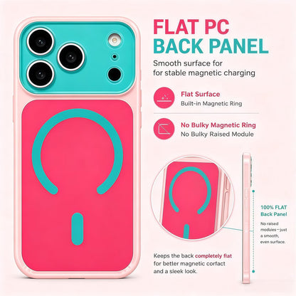 Dopamine Color Block Case,For Iphone 17 Pro Max, Hard Shell,Color Block Design, Hard Shell, Shockproof, Magnetic Compatible, Vibrant Colors, Slim Fit