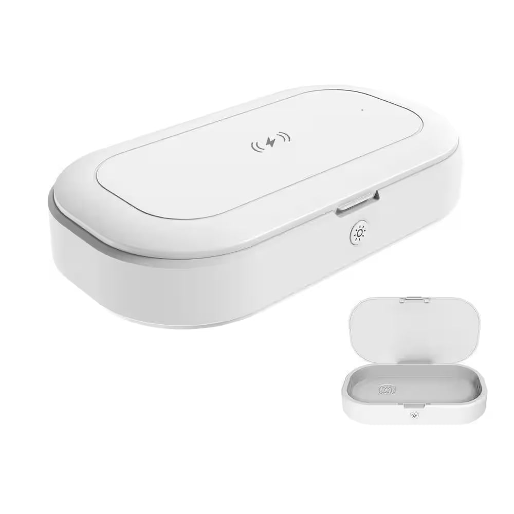 3-In-1 UV Phone Sanitizer with 10-Watt Wireless Charger and Aroma Diffuser, for All Smart Phone, Jewelry, Watches, Etc.