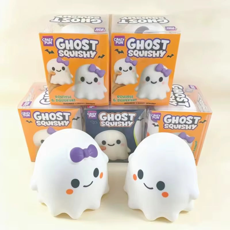 13Cm Big Cute Ghost Squishy Toy Slow Rising Squeeze Stress Relief Toy Window Box Pack Desktop Decor Halloween Party Favor Gifts