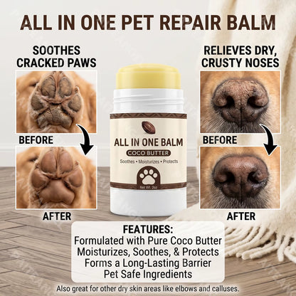 All in One Dog Snout Balm Shea & Coco Butter Repair Cream Daily Grooming Lick-Safe Moisturizer 2Oz Private Label