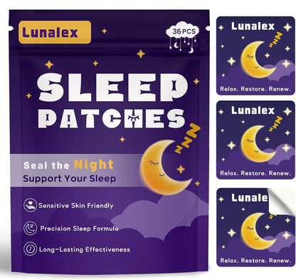 36Ct Sleep Patches for Adults Extra Strength – All Natural Nighttime Comfort with Melatonin & Magnesium, Quick-Acting & Long-Lasting
